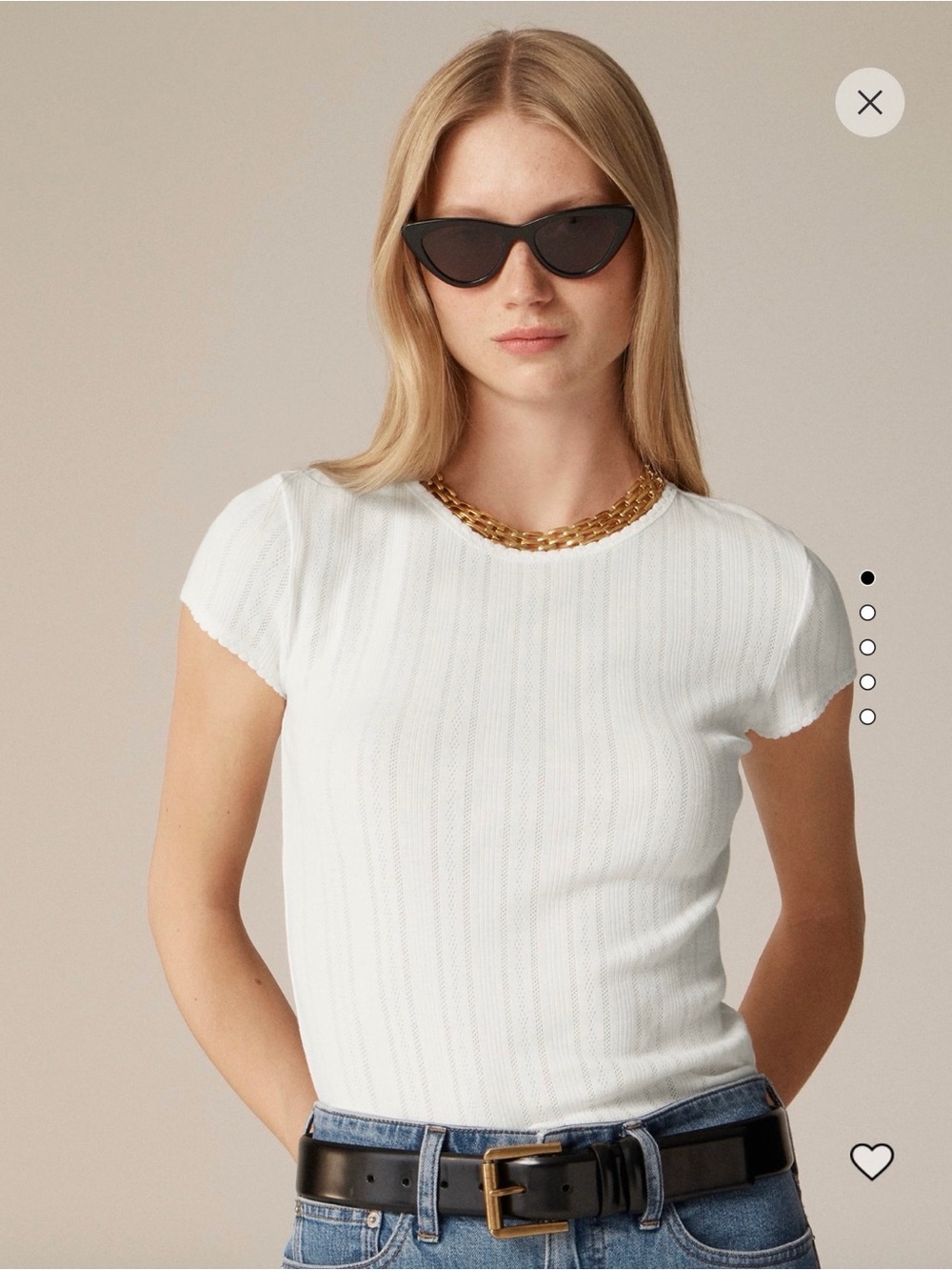 Jcrew Pointelle short-sleeve T-shirt